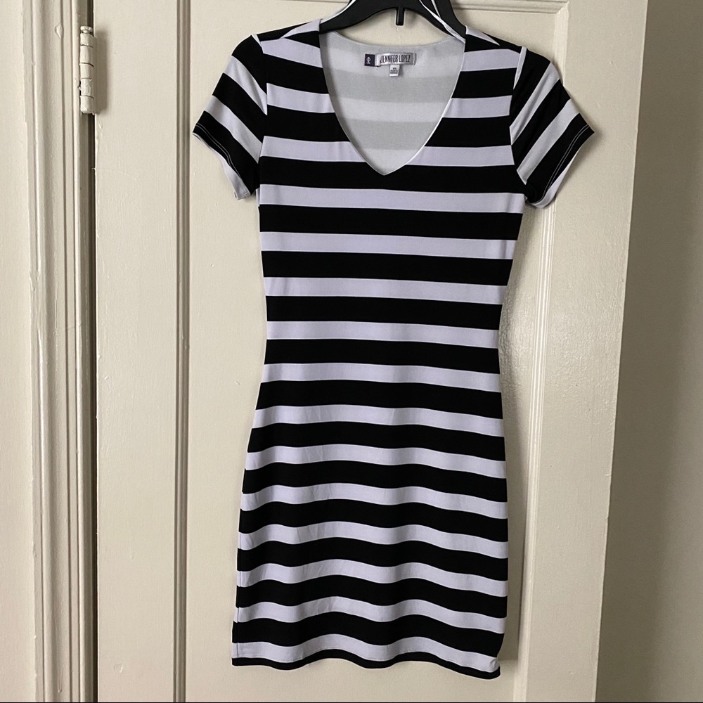 Jennifer Lopez striped dress